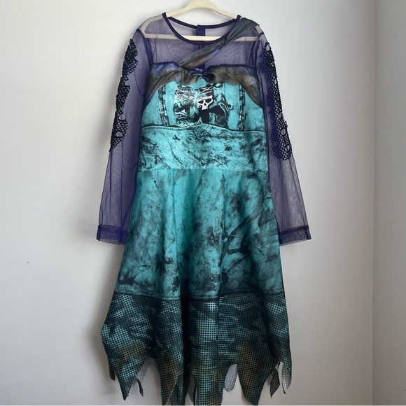 Disney Other - Blue and Purple Dress with Sheer Sleeves Disney Descendants Costume